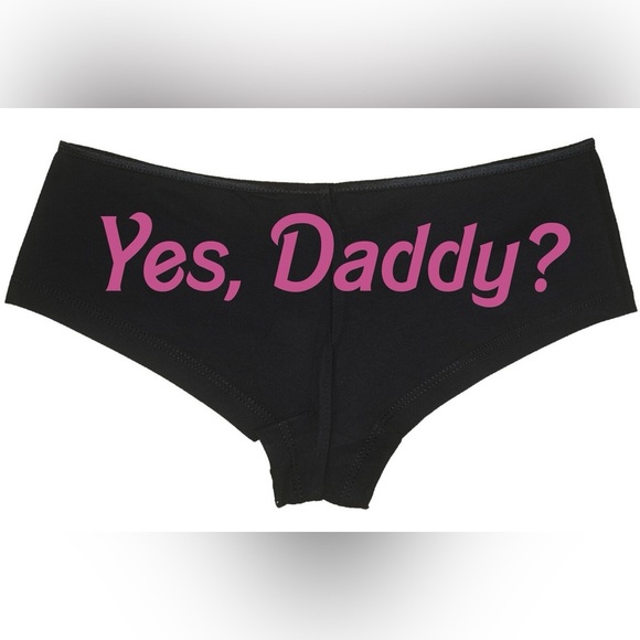 Other - Black “Yes Daddy?” Graphic Booty Short Panties Low Rise